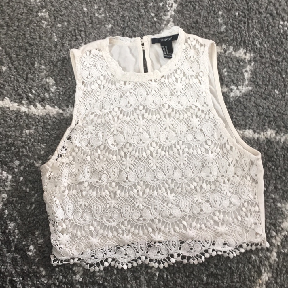 Forever 21 crop top cream